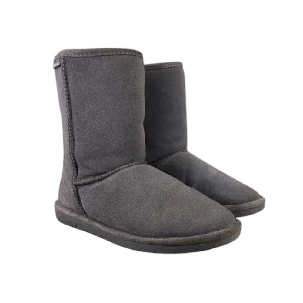 Bearpaw Shoes Womens 10 Boot Winter Warm Suede Wool Pull On Casual Adelaide Grey